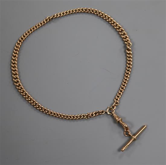 An early 20th century 9ct. gold albert chain,